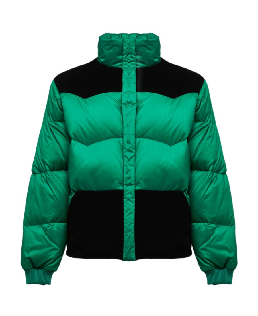 Marni Color-block Down Jacket In Green