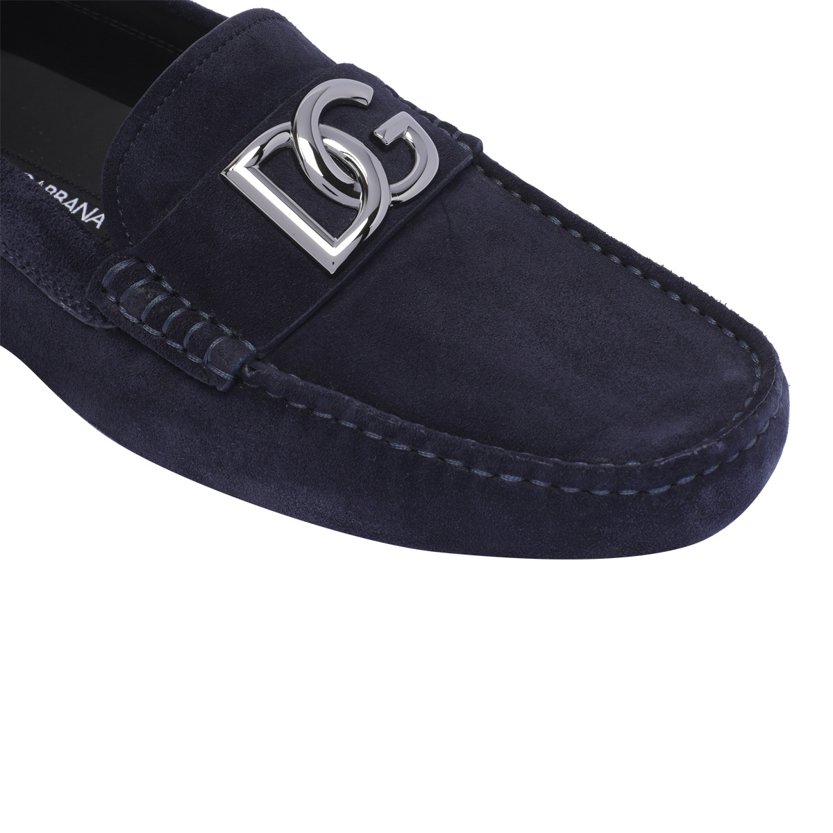 Dolce & Gabbana Midnight Blue Suede Slip-ons In Multi