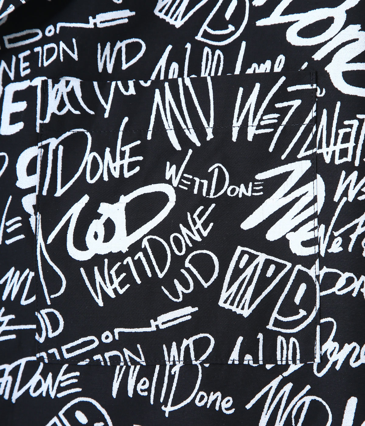 We11 Done All-over Logo Print Short-sleeved Shirt In Black