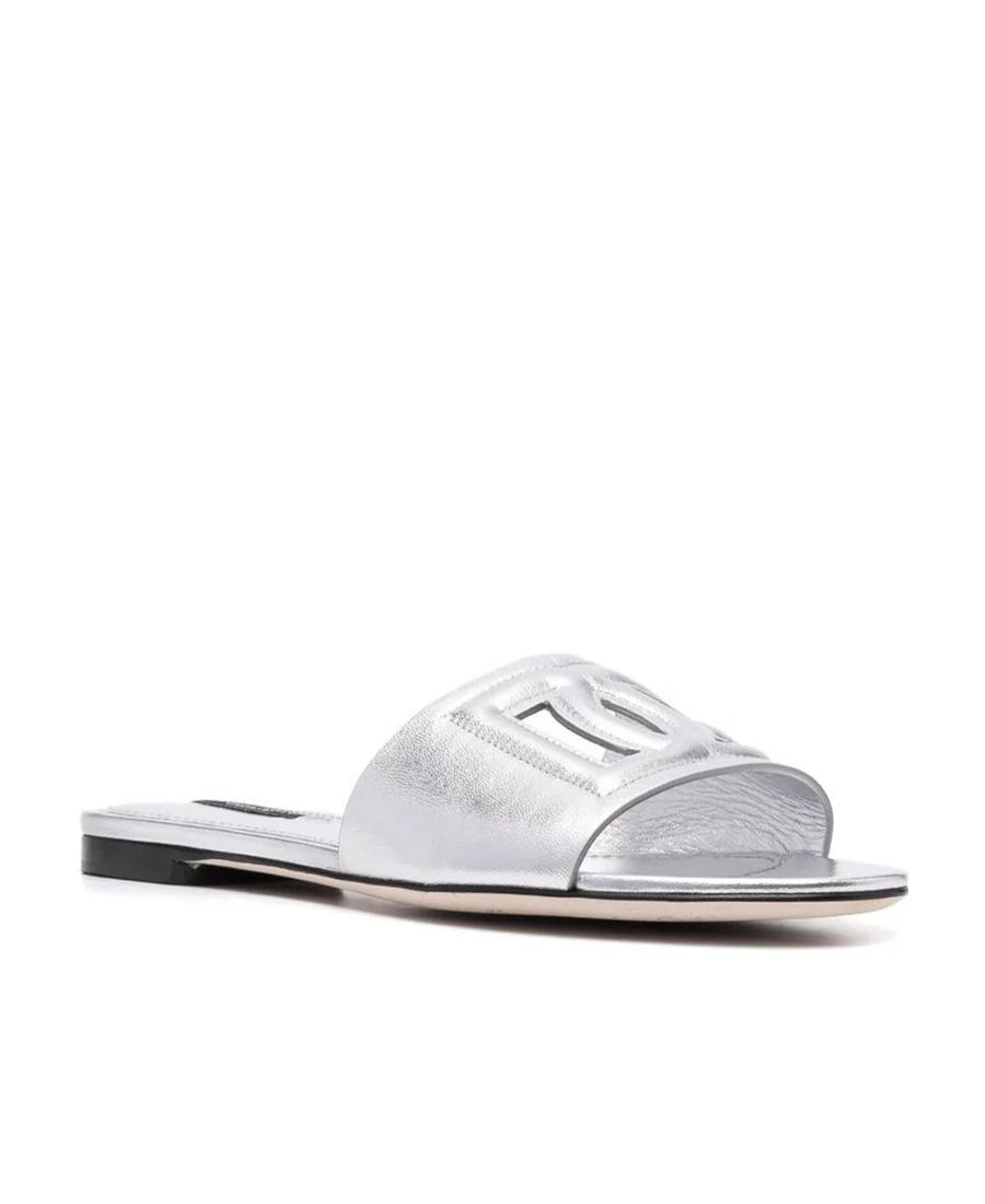 Dolce & Gabbana Cut-out Dg Flat Sandals In White
