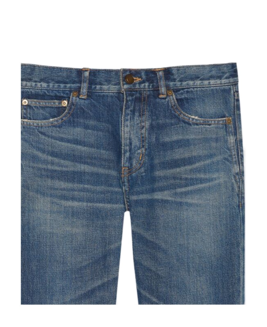 Saint Laurent High-waisted Straight-leg Jeans In Blue