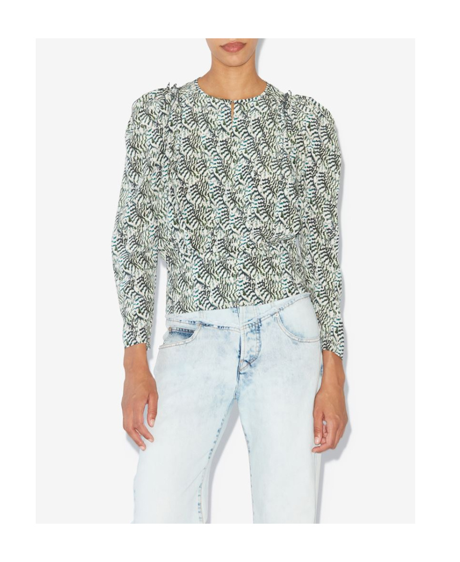 Isabel Marant Long-sleeved Printed Shirt In Gray