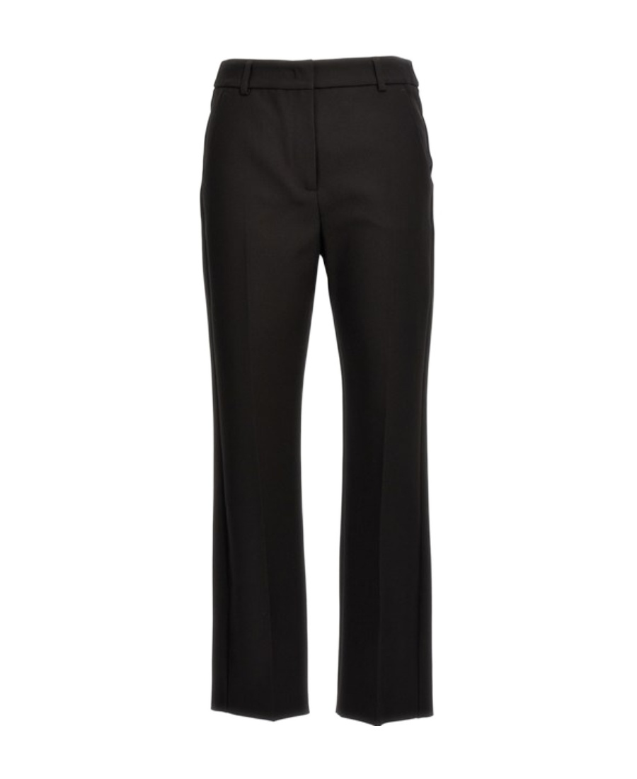 Weekend Max Mara Plain Plain Straight Casual Pants In Black