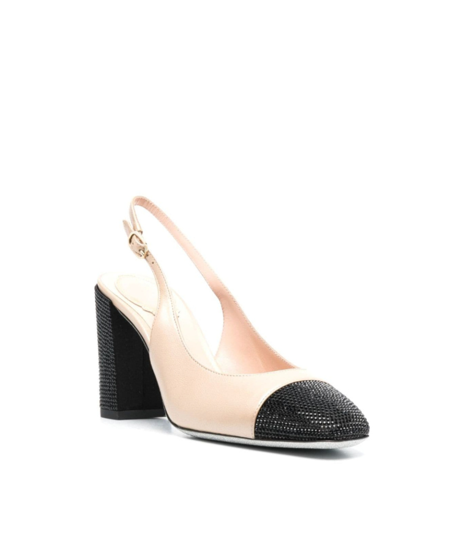 René Caovilla Rene Caovilla 80mm Two-tone Rhinestone-embellished Pumps In Nude
