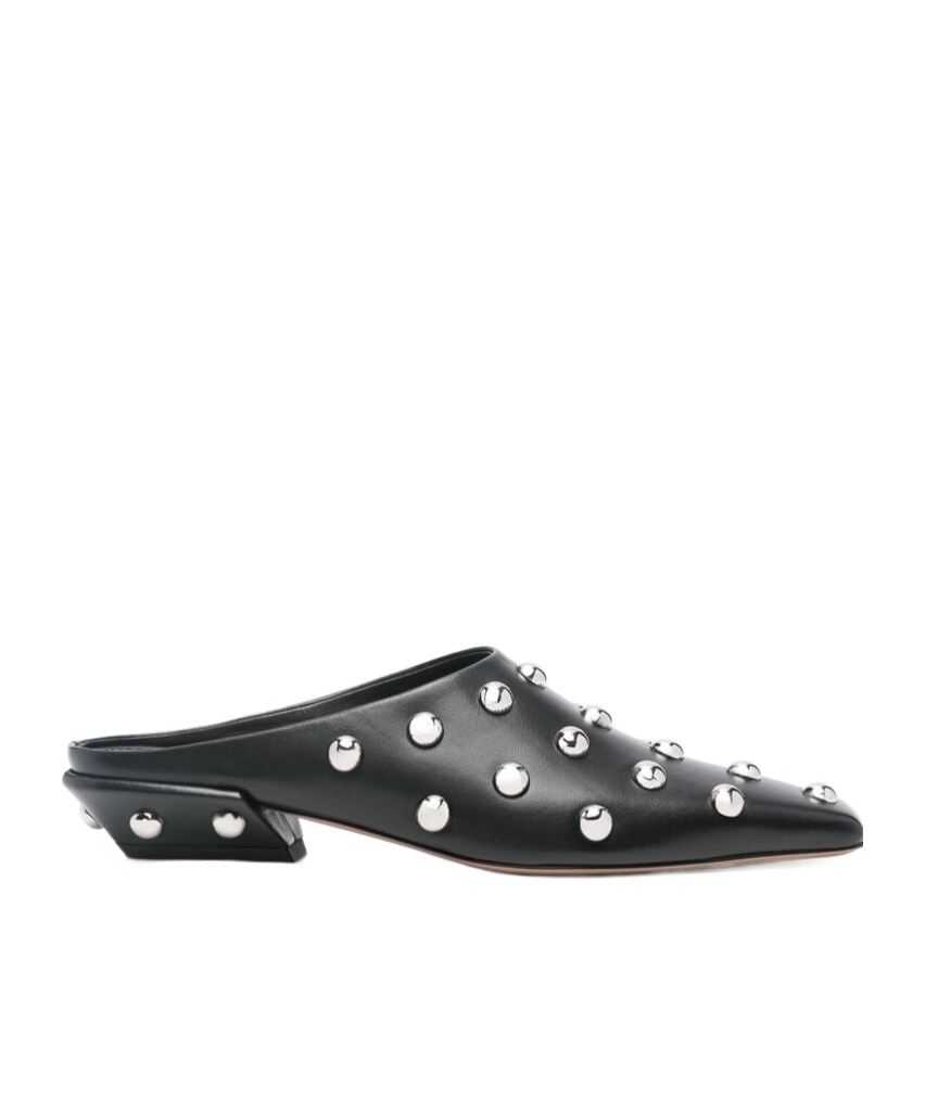 Paris Texas Studded Pointed Toe Mule In Black