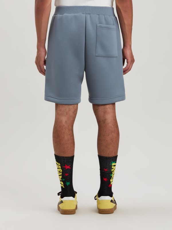 Palm Angels Monogram Neoprene Shorts In Gray
