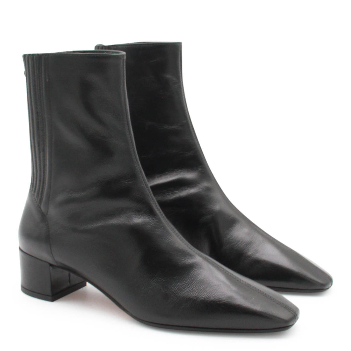 Aquazzura Block Heel Ankle Boots With Pointed Toe In Black