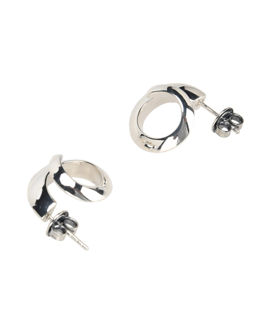 Bottega Veneta Coiled Hoop Earrings In Silver
