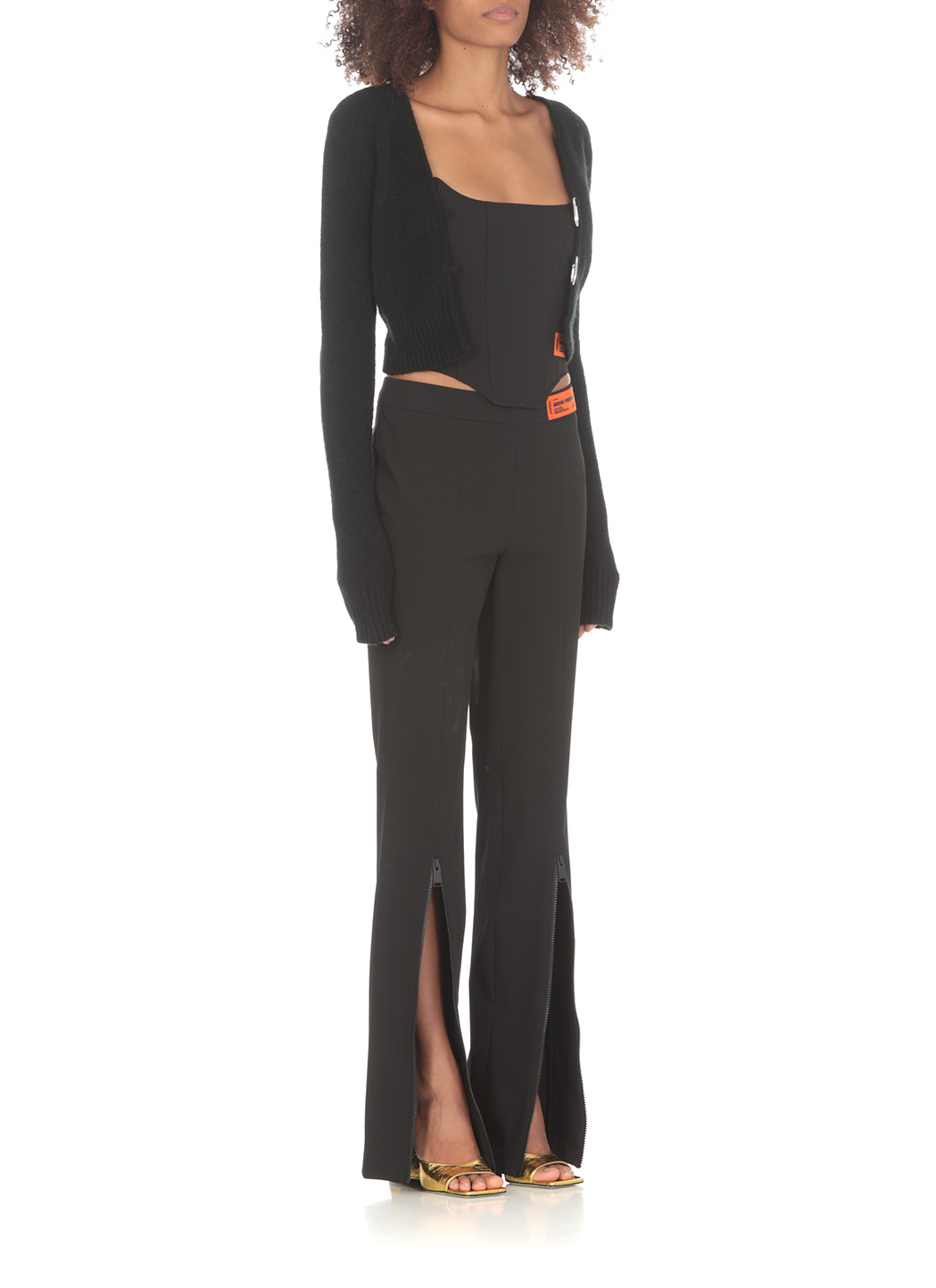 Heron Preston Open-front Knitted Cardigan In Black