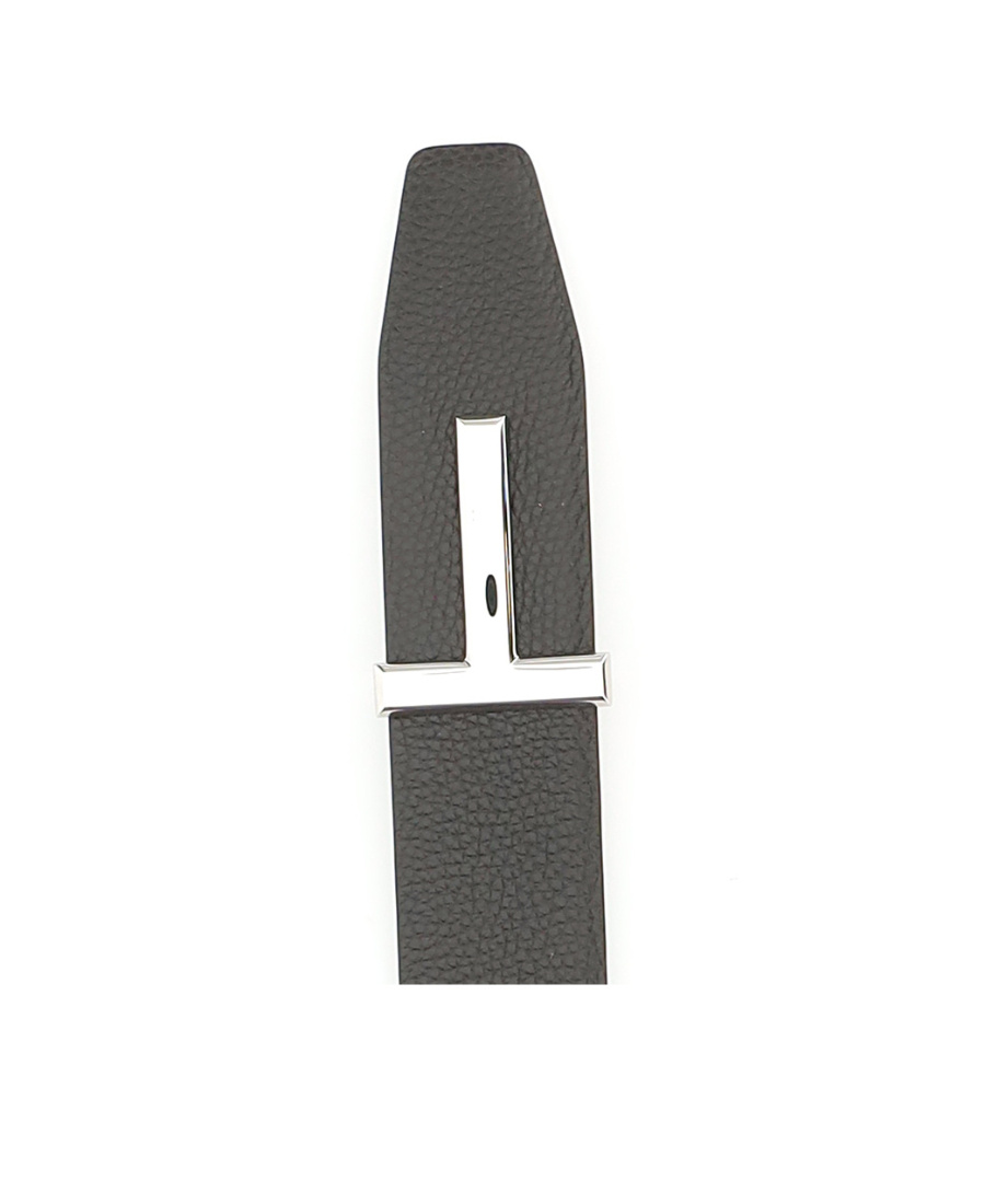 Tom Ford Logo-plaque Leather Belt In Black