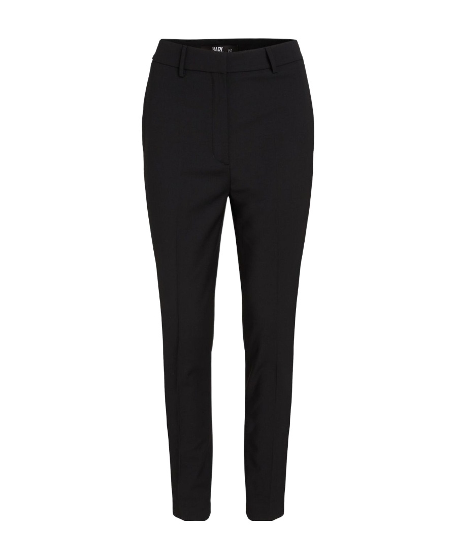 Shop Karl Lagerfeld Tailored Slim-cut Trousers In Black
