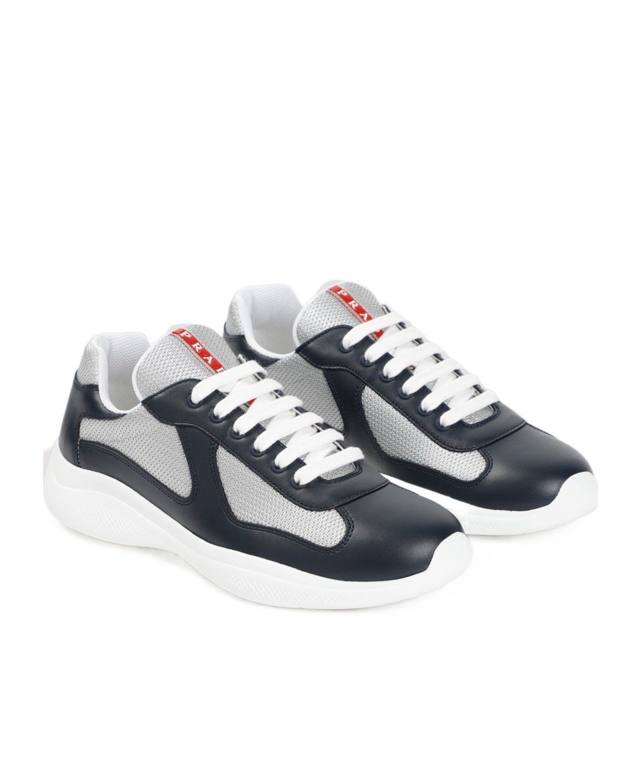 Prada Round Head Low-cut Sneakers In White