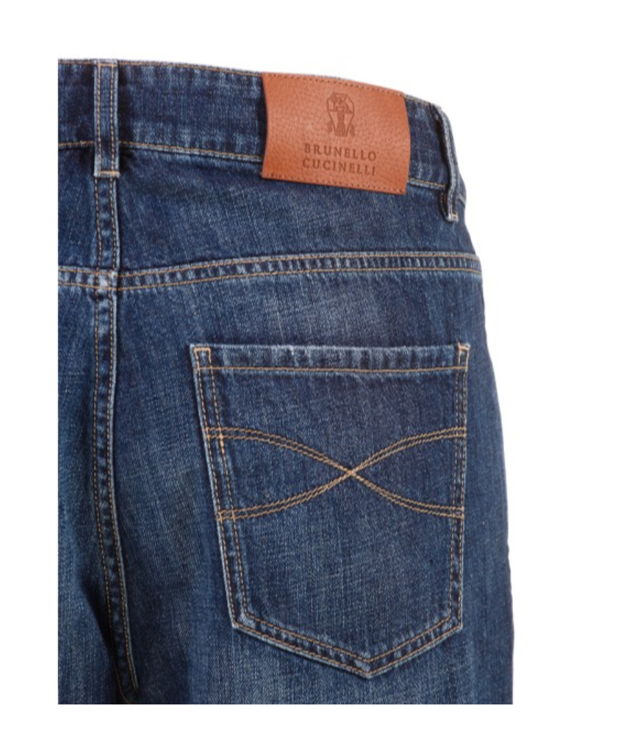 Brunello Cucinelli Relaxed-fit Denim Trousers With Rolled Cuffs In Blue