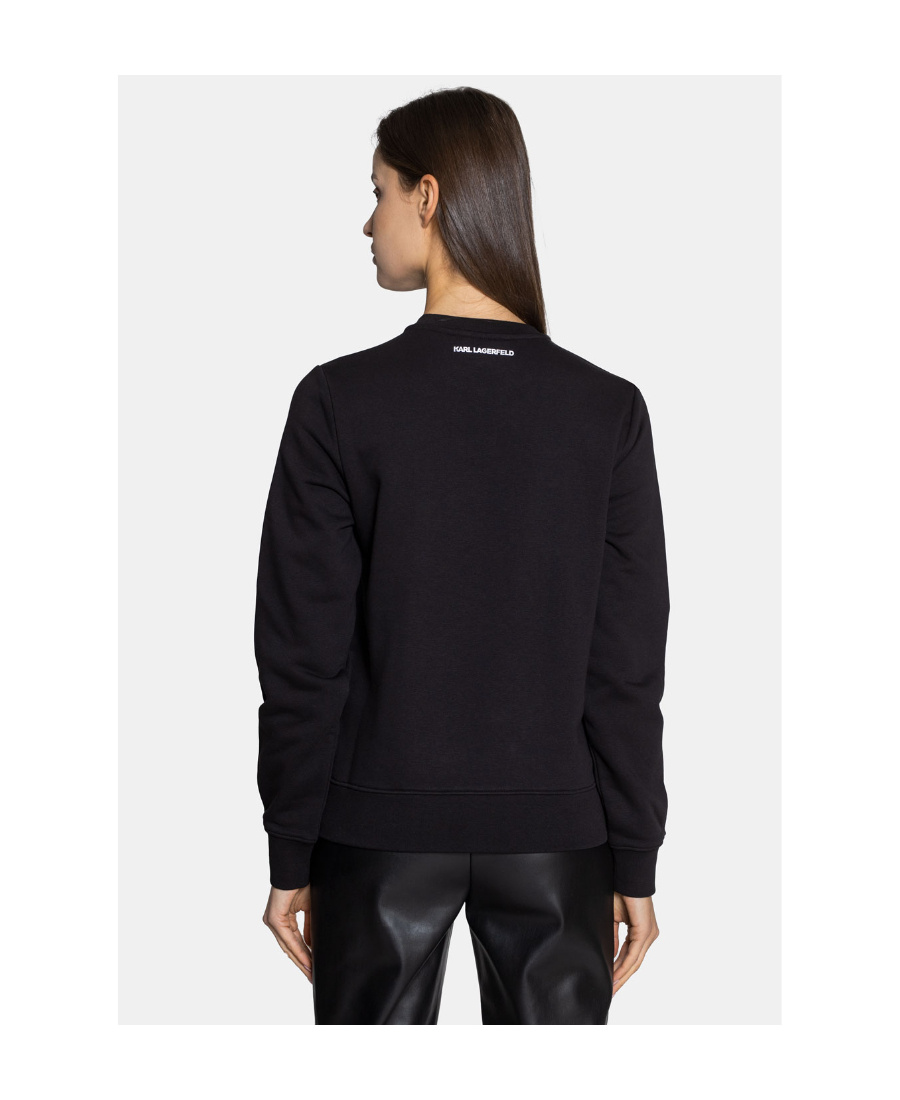 Karl Lagerfeld Logo Round Neck Sweater In Black