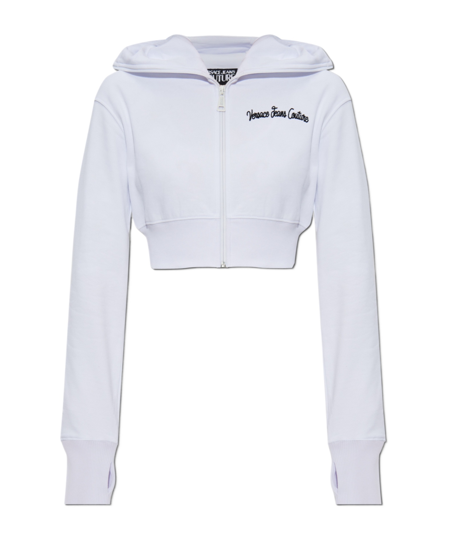 Versace Jeans Cropped Hoodie In White