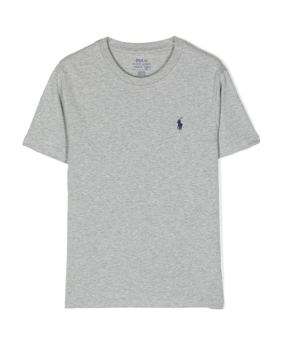 Ralph Lauren Embroidered-logo Detail T-shirt In Gray