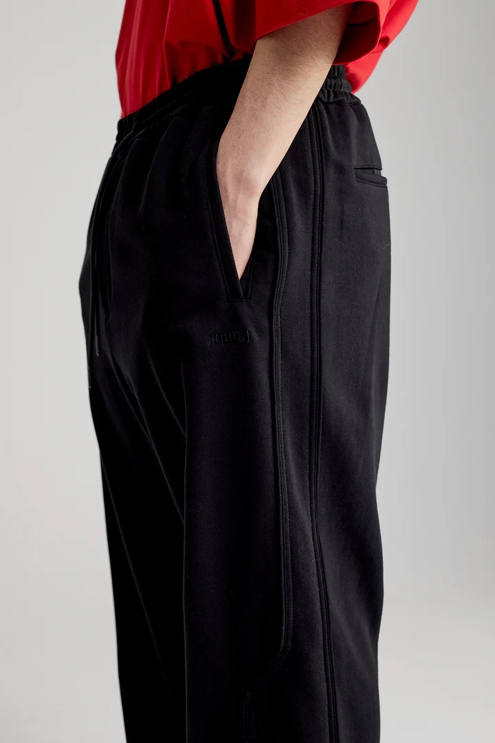 Juunj Juun J Wool And Raffia Pants In Blue