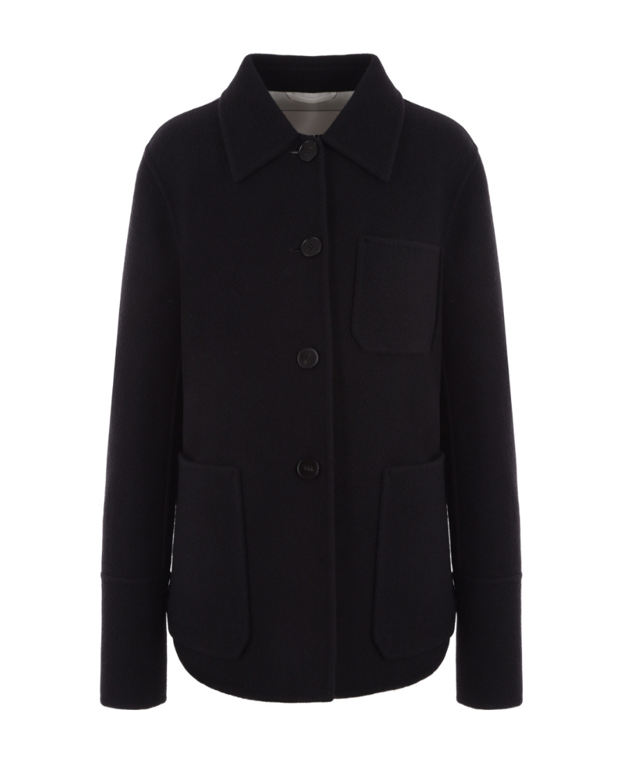 Jil Sander Single-breasted Cashmere Short Coat In Black