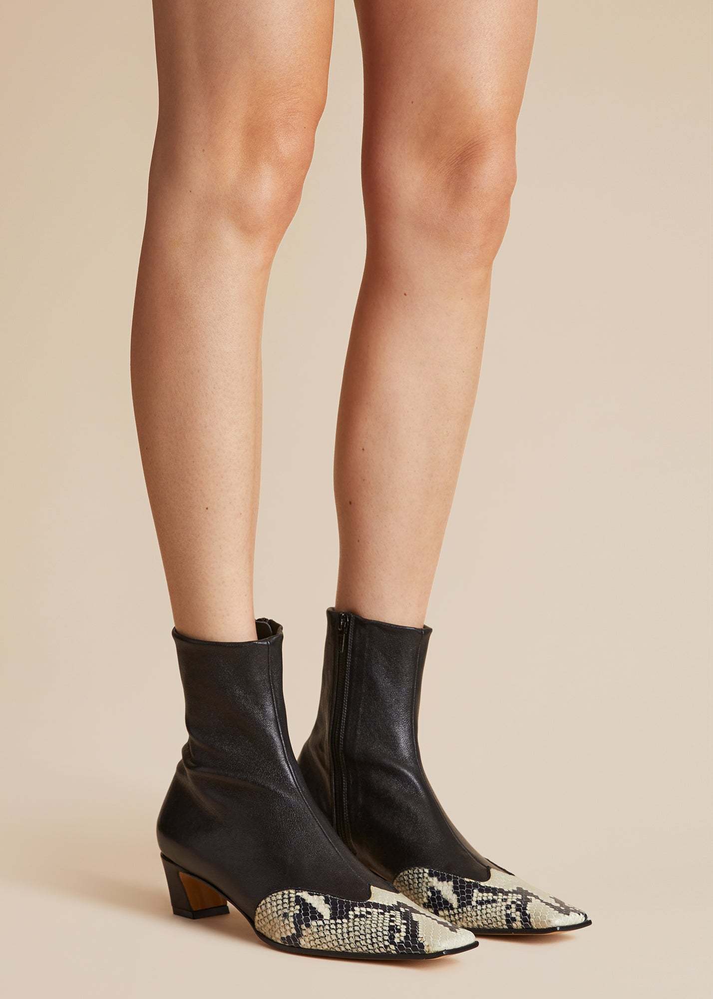 Khaite The Dallas 85mm Leather Ankle Boots In Black