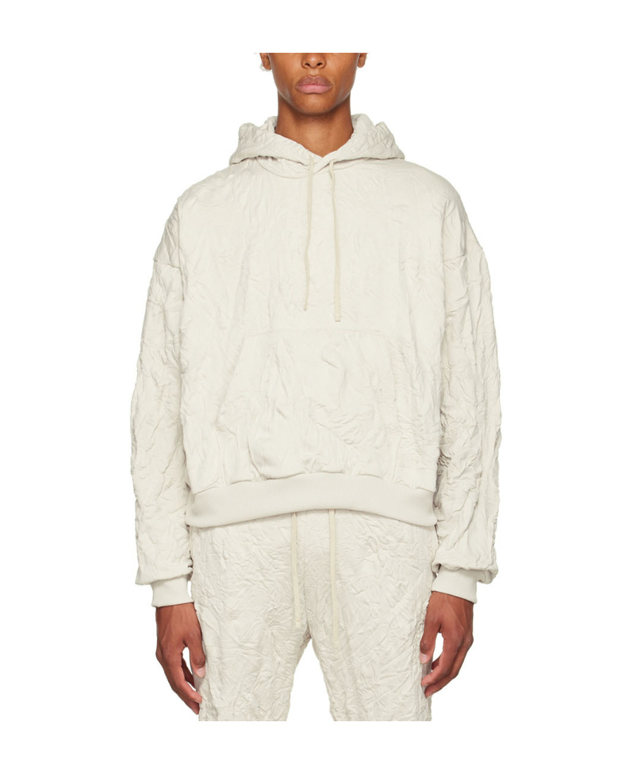 John Elliott Crinkled-effect Terry Hoodie In White