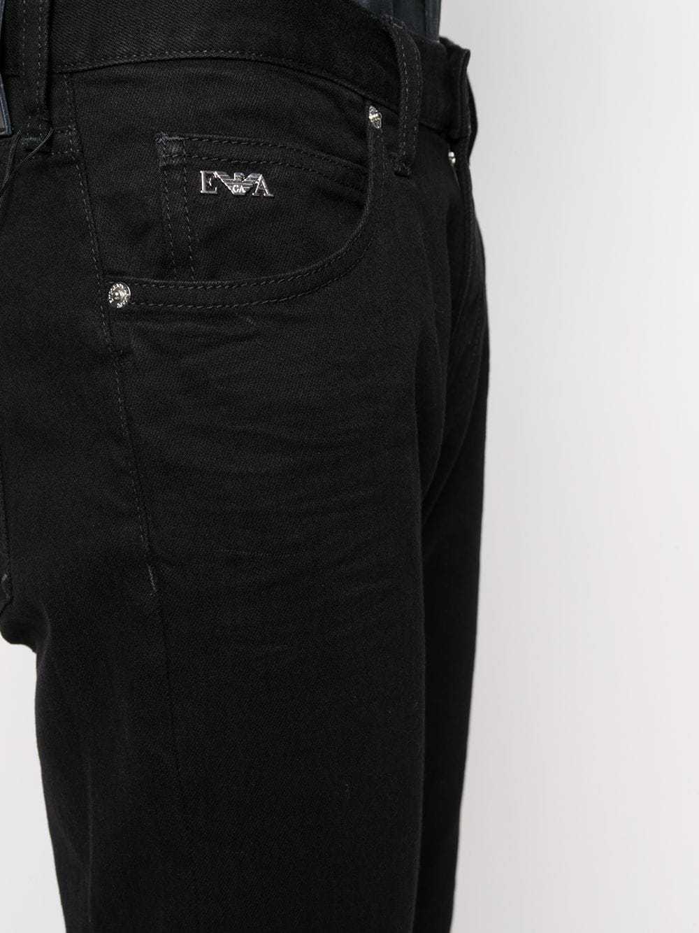 Emporio Armani Mid-rise Slim-fit Jeans In Black