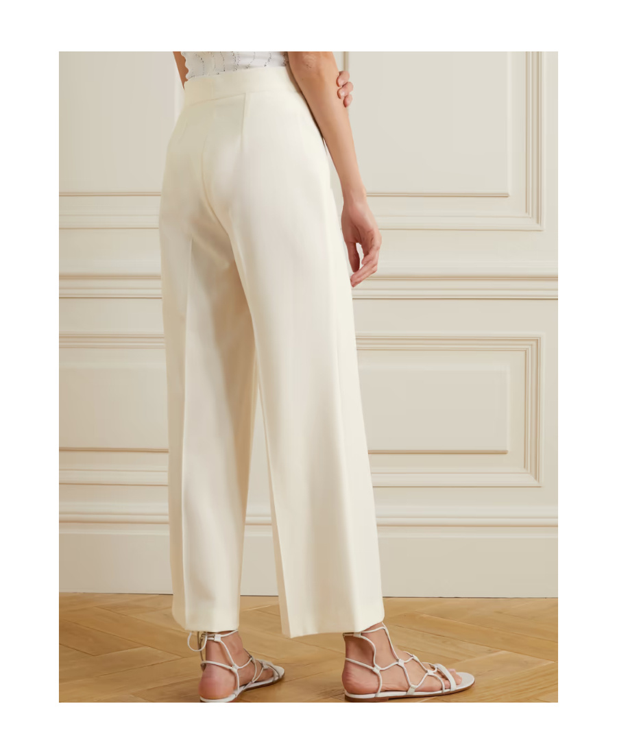Stella Mccartney Low Rise Slim Leg Tailored Trousers In White