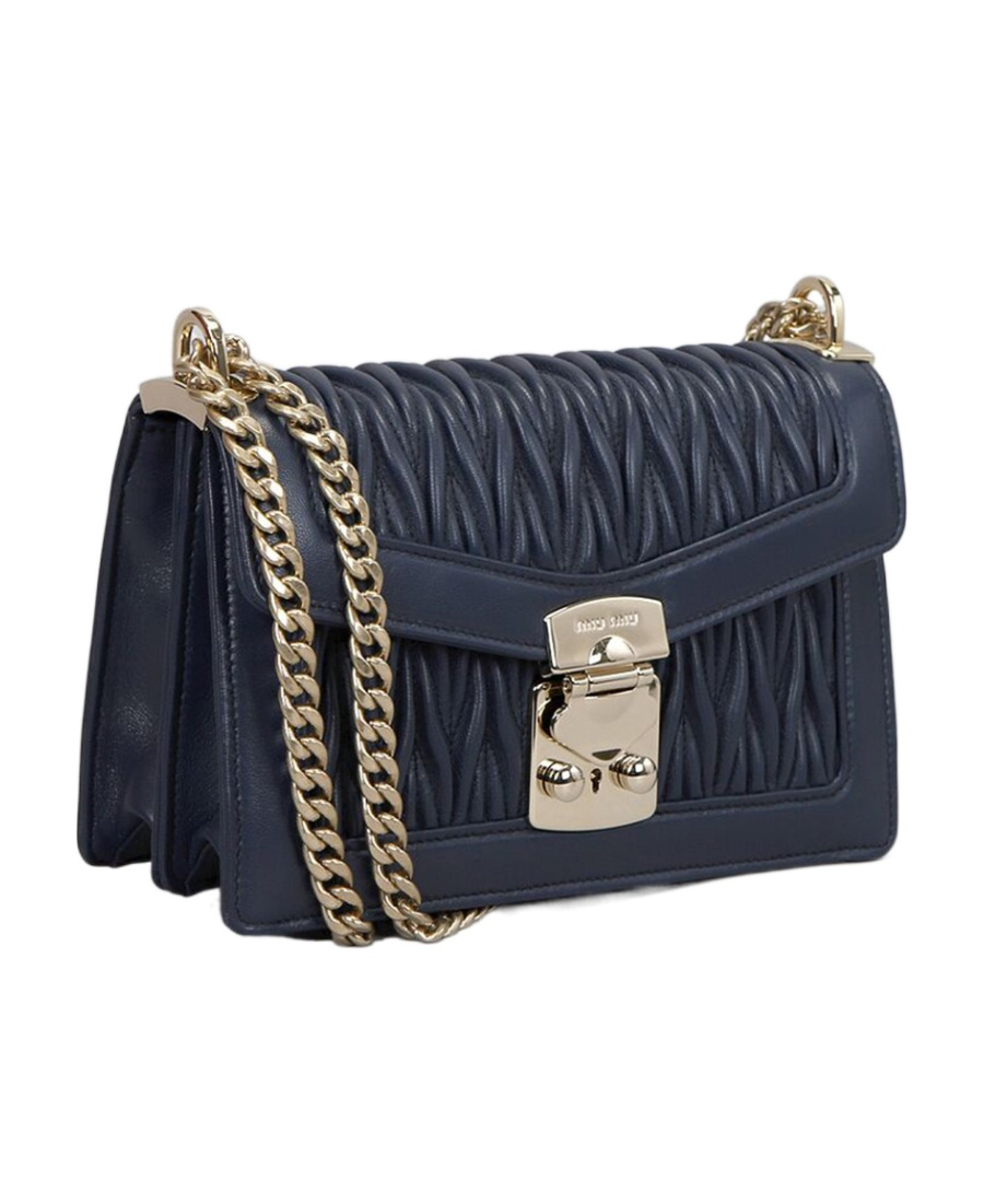 Miu Miu Miu Confidential Logo Shoulder Bag In Blue