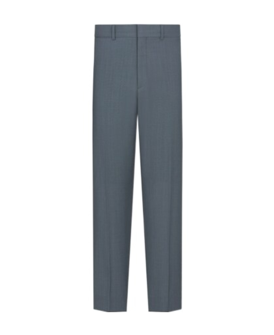 Dior Belt Ring Wool Casual Pants In Blue