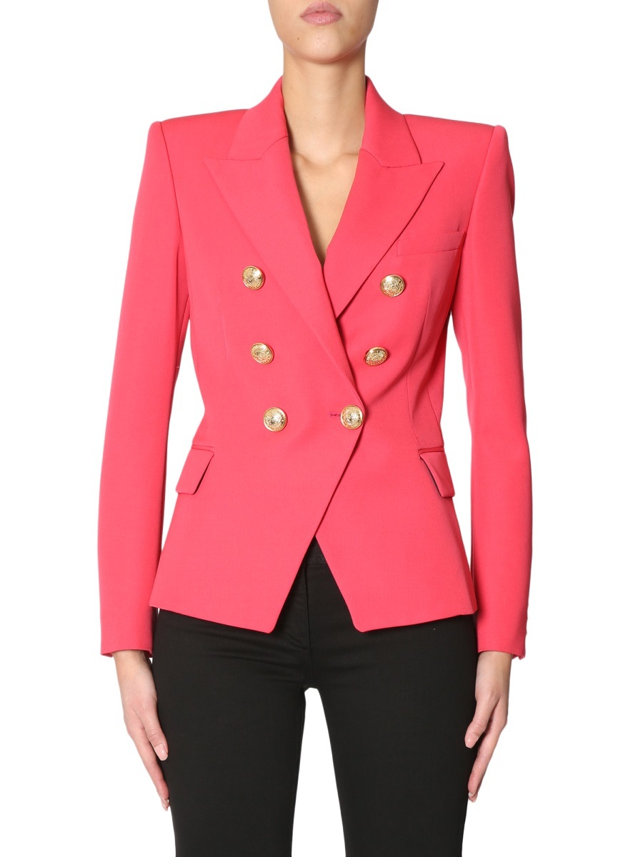 BALMAIN EMBOSSED BUTTON-DOWN SUIT COAT