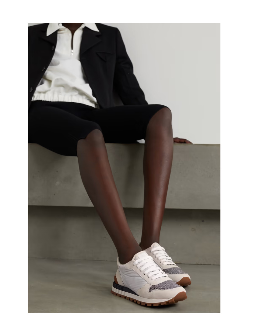 Brunello Cucinelli Multicolor Precious Band Insert Sneakers In White