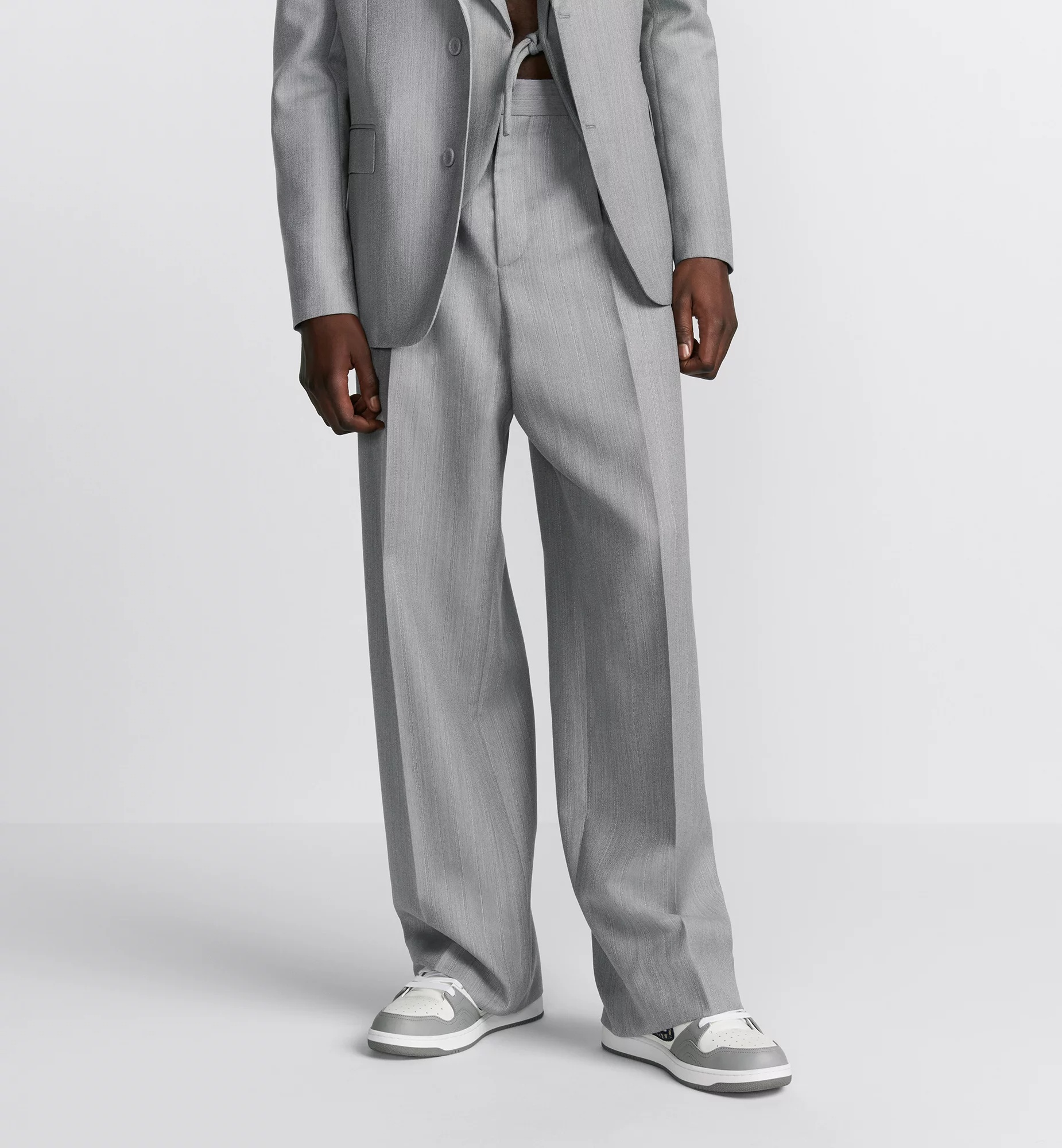 Dior Homme Regular Fit Straight Leg Trousers In Gray