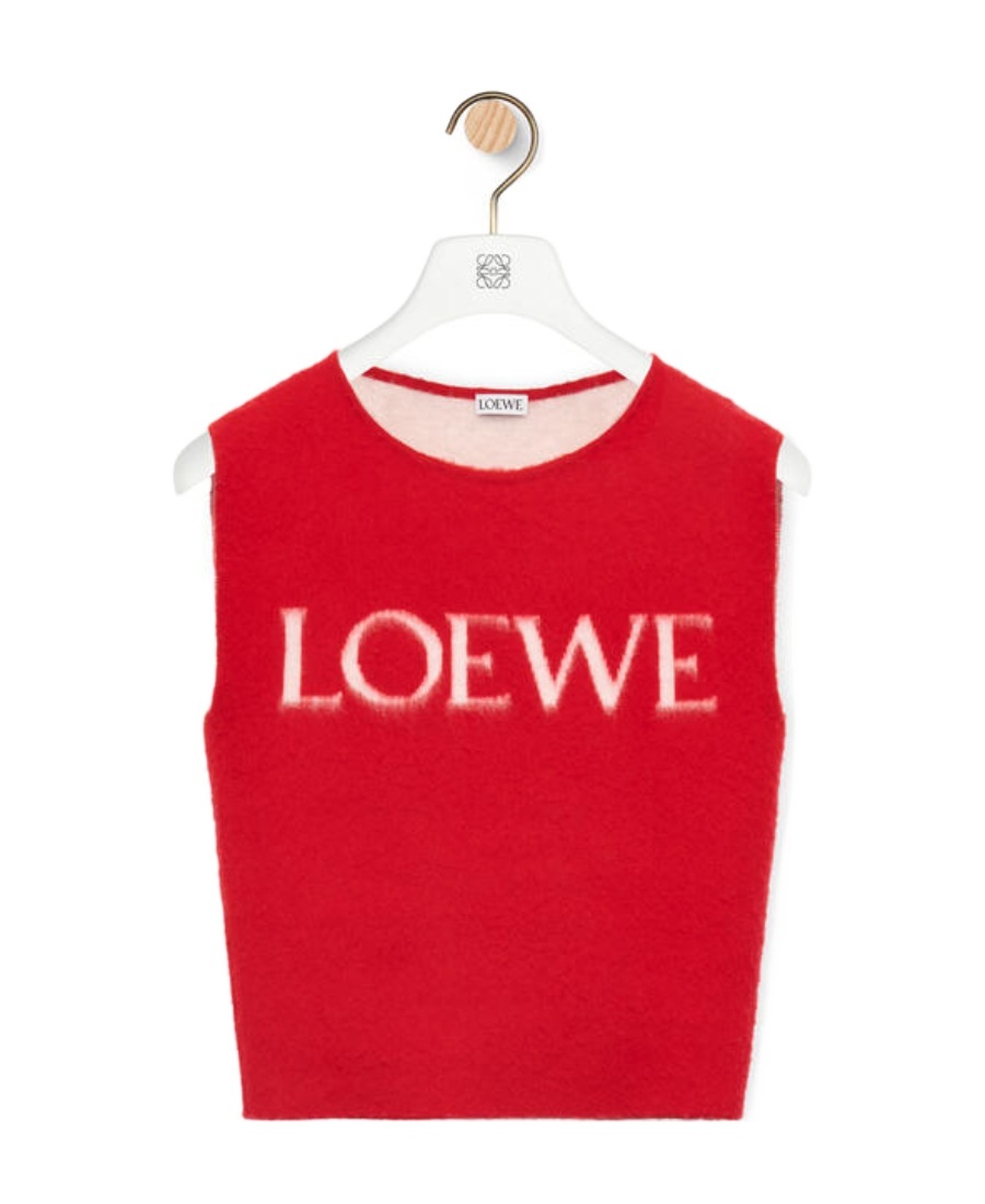 Loewe Tank Top In Wool In Red