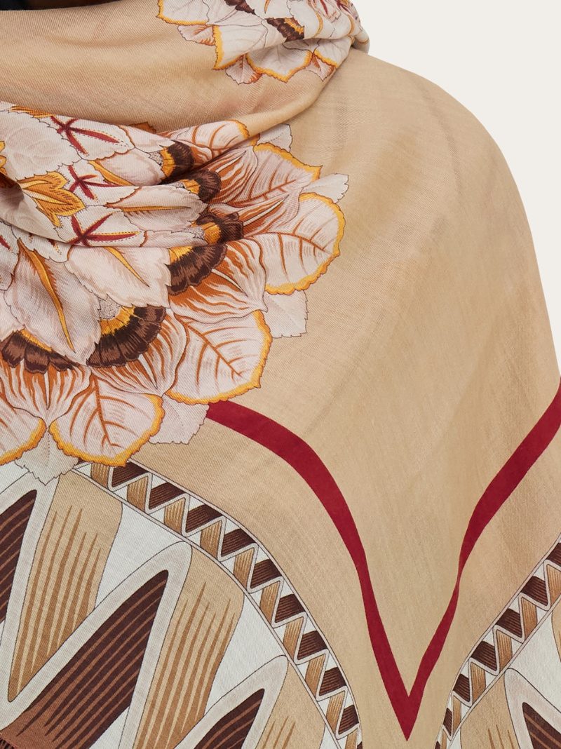 Ferragamo Butterfly-print Silk Scarf In Multi