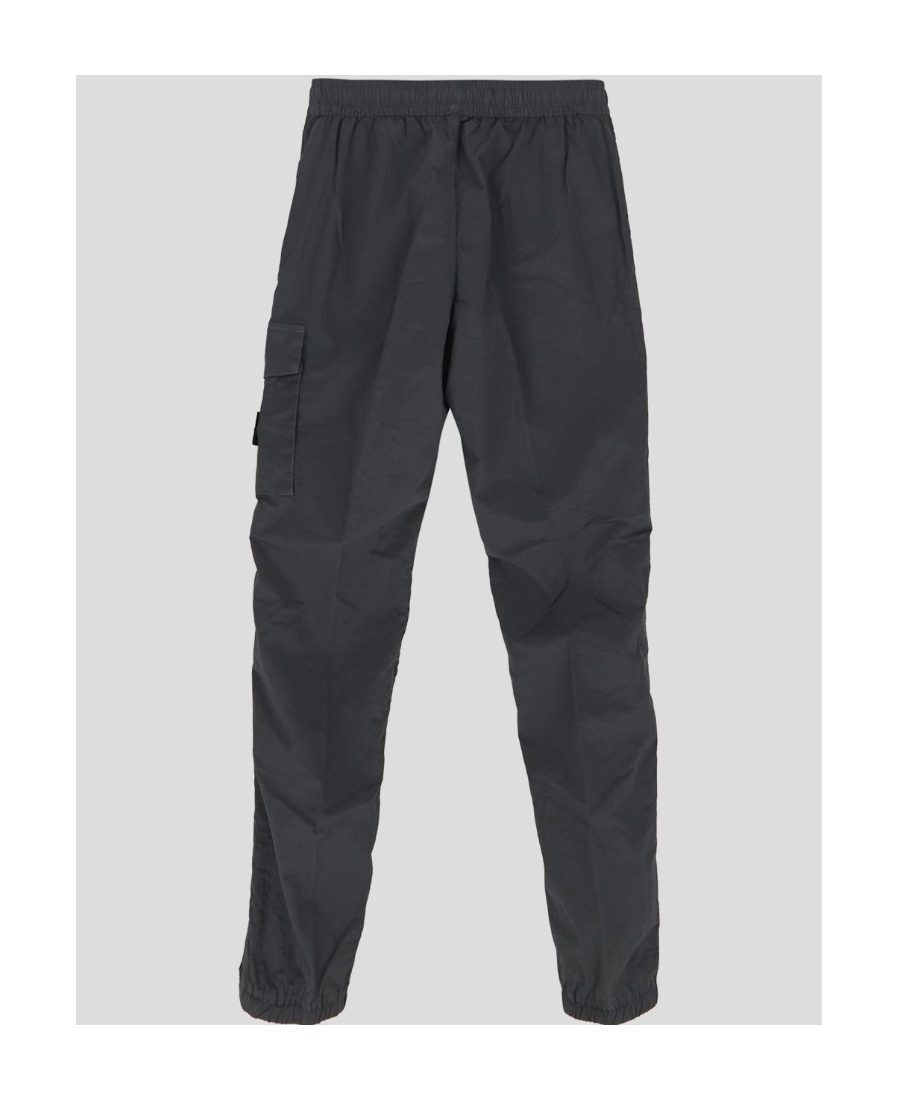 Stone Island Compass-motif Cargo Trousers In Gray