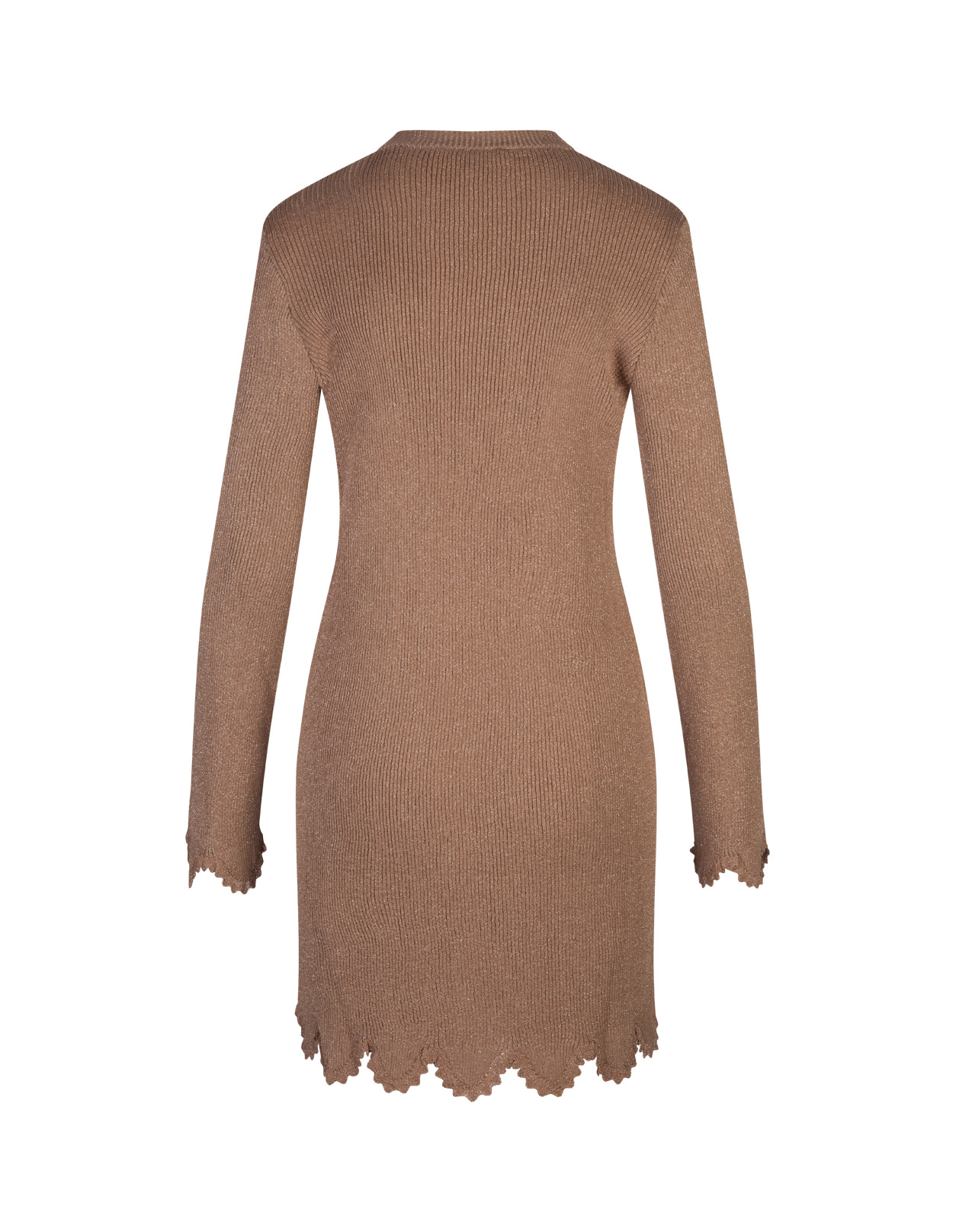 Chloé Ribbed-knit Mini Dress In Brown