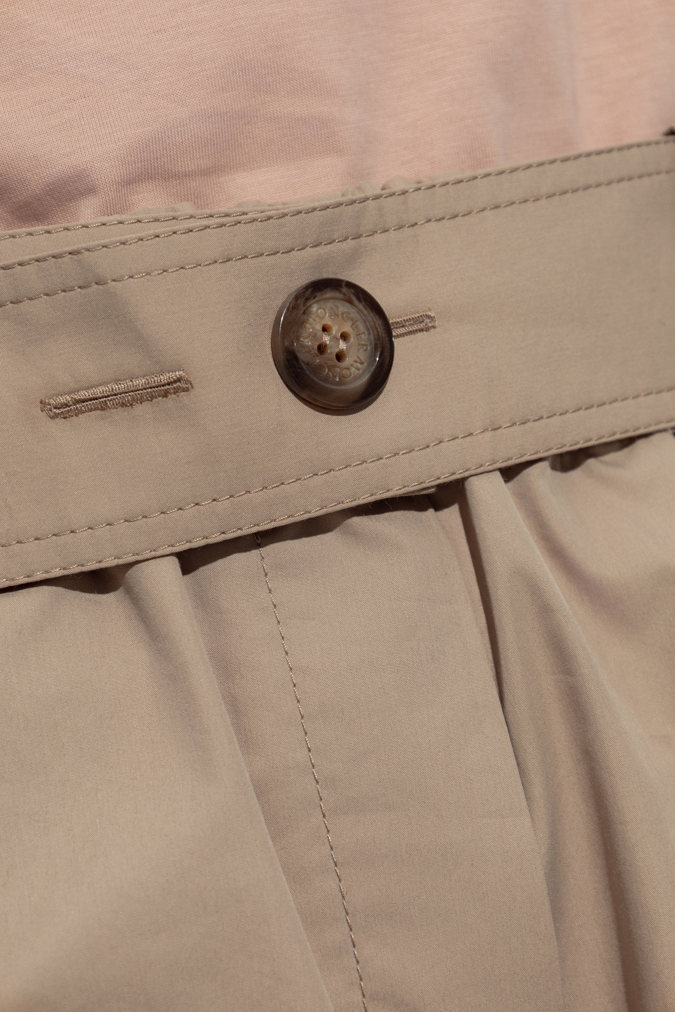 Shop Moncler Wide-leg Trousers In Nude