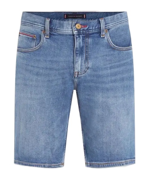 Shop Tommy Hilfiger Belt Ring Denim Shorts In Blue