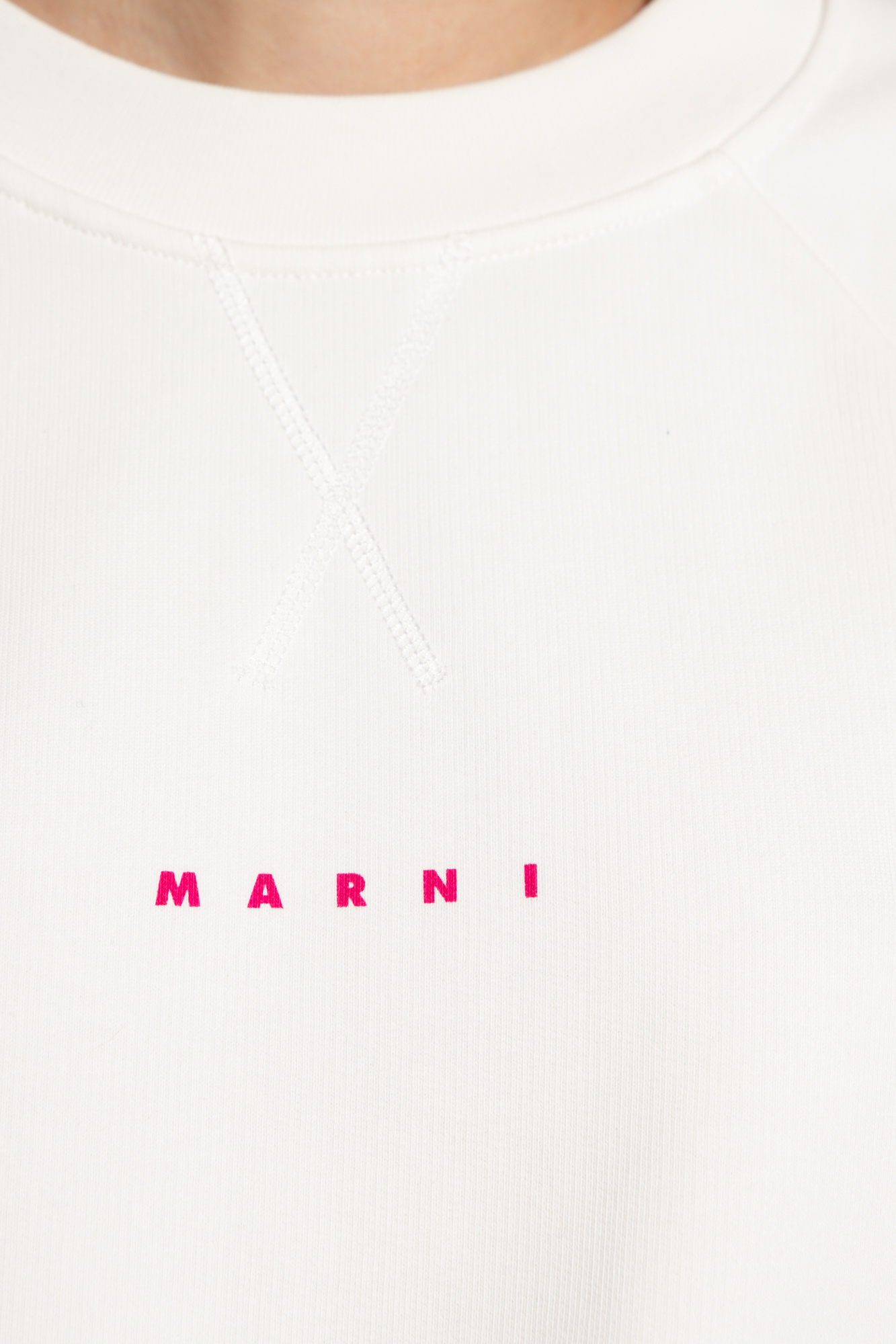 Marni Logo-print Cotton Sweatshirt In White