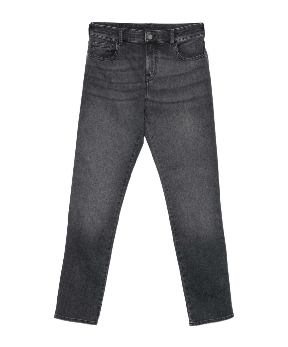 Emporio Armani Medium Waist Denim Jeans In Gray