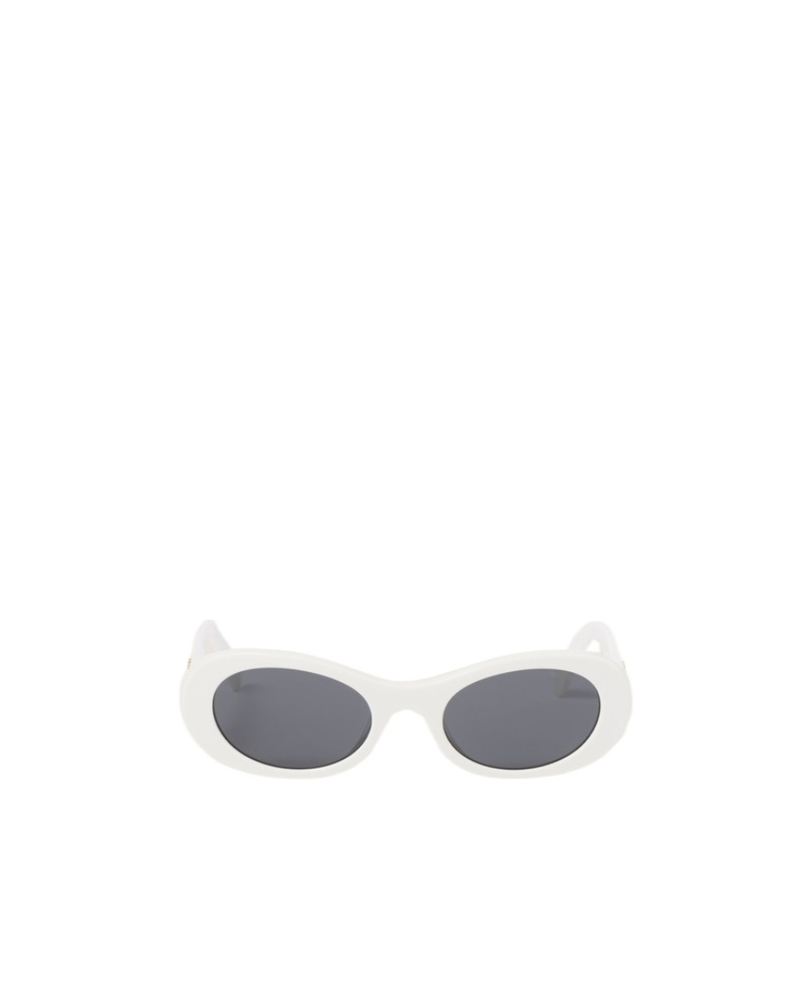 Miu Miu Miu Glimpse Oval-frame Sunglasses In White