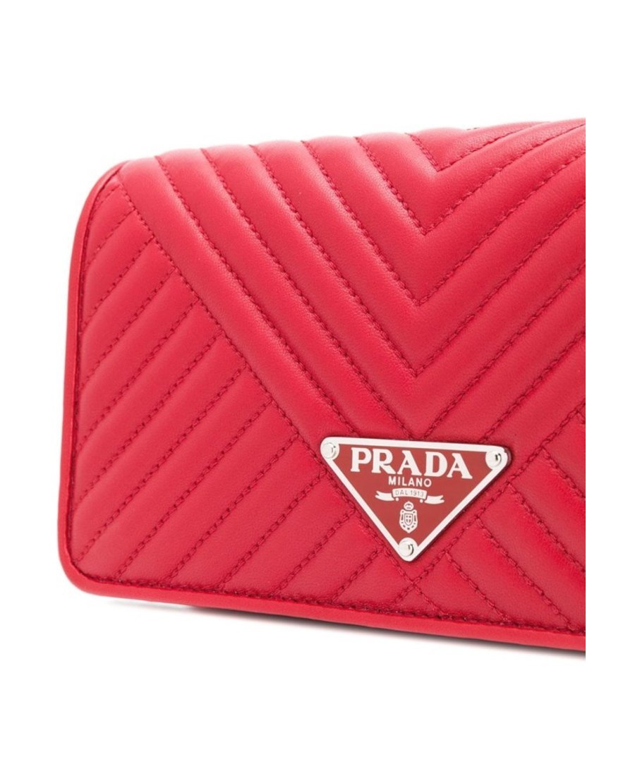 Prada Quilted Mini Single Shoulder Woc In Red