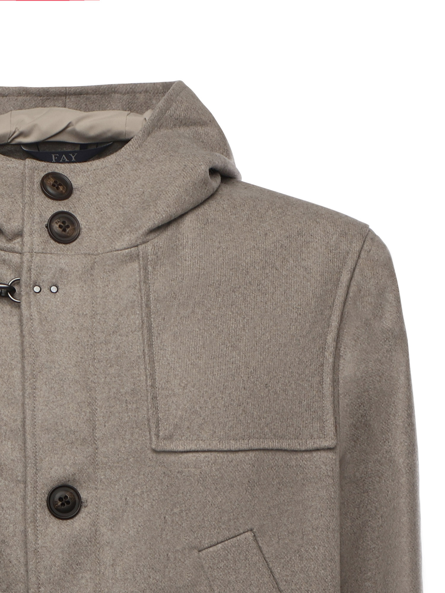 Fay Hooded Wool-blend Coat In Gray