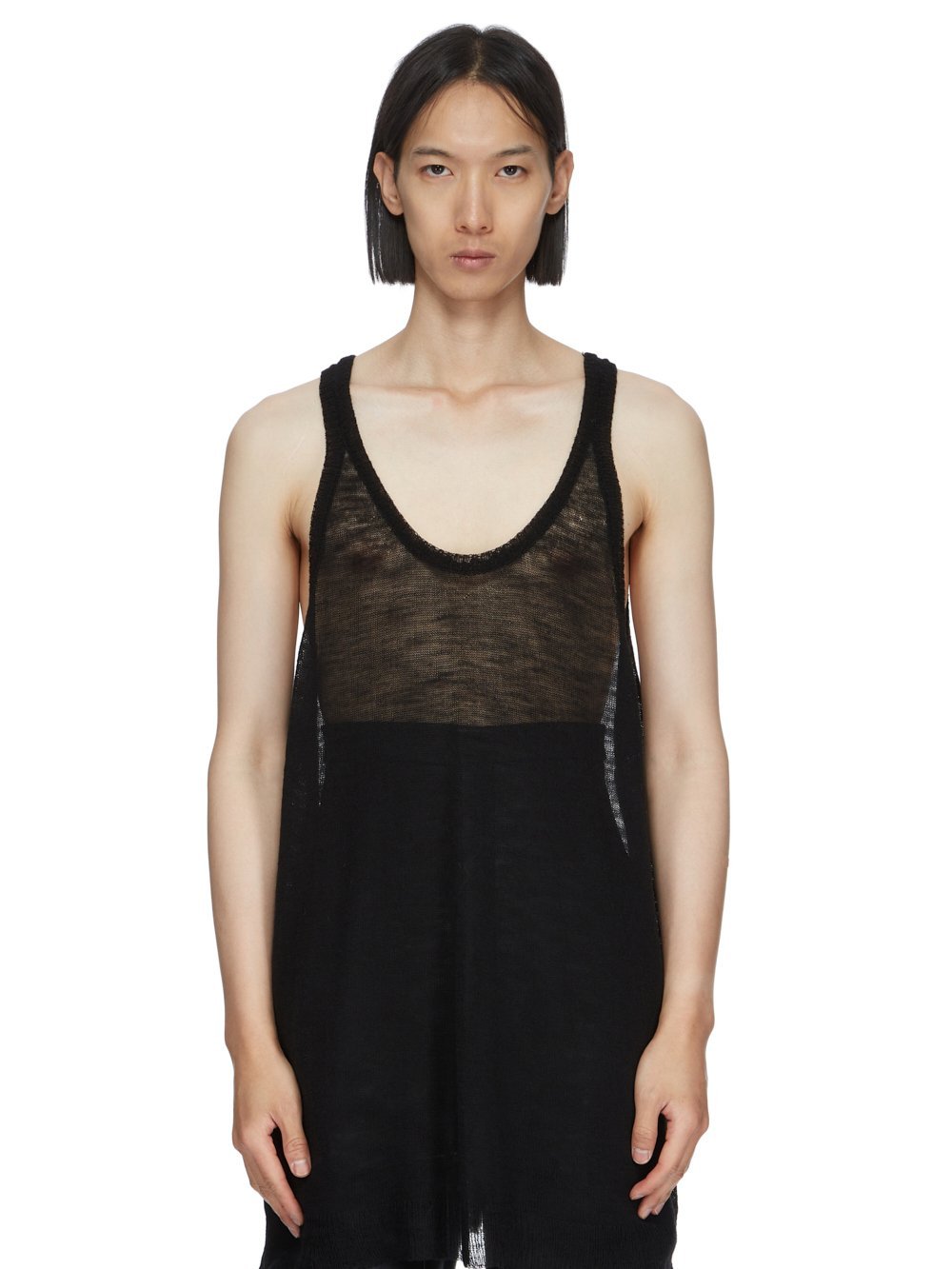 Rick Owens Runaway Cunt Tank Top In Black