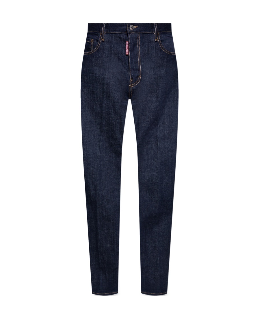 Dsquared2 Straight-leg Cotton Denim Jeans With Logo Detail In Animal Print