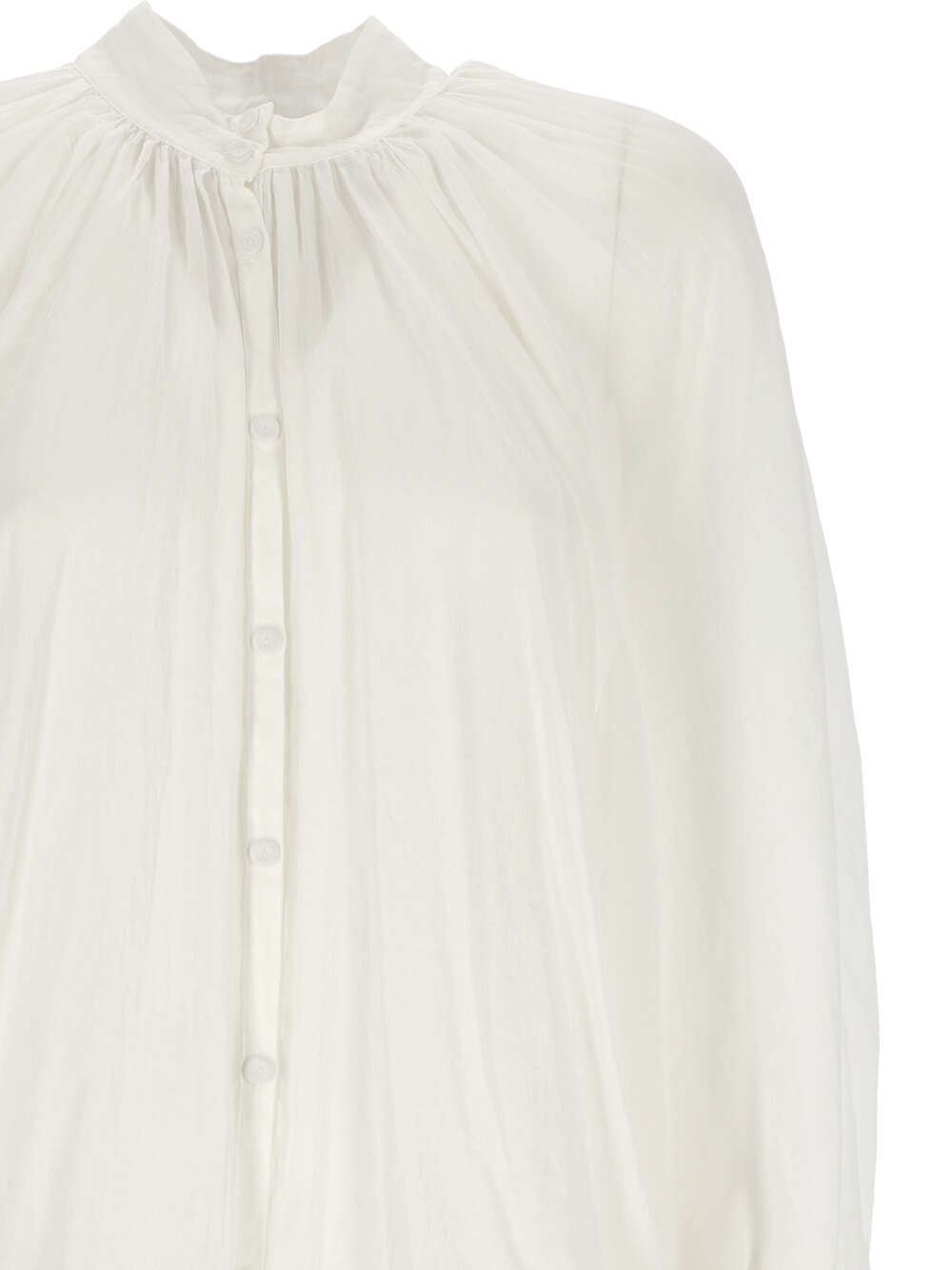 Shop Forte Forte Semi-sheer Buttoned Shirt In White