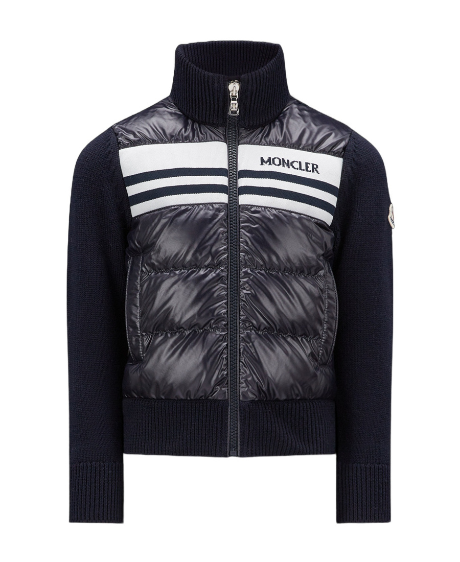 Moncler Logo-intarsia Padded Jacket In Black