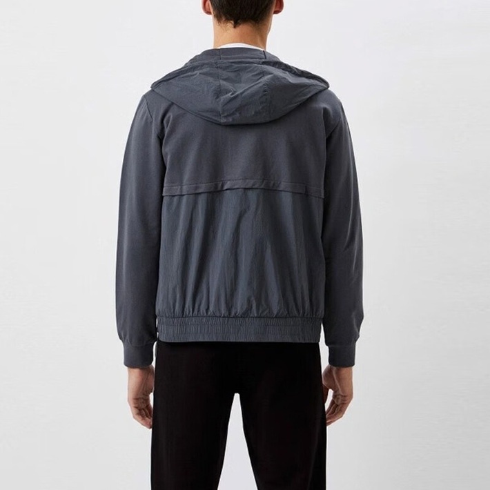 Ea7 Hooded Zipper Sweater In Black