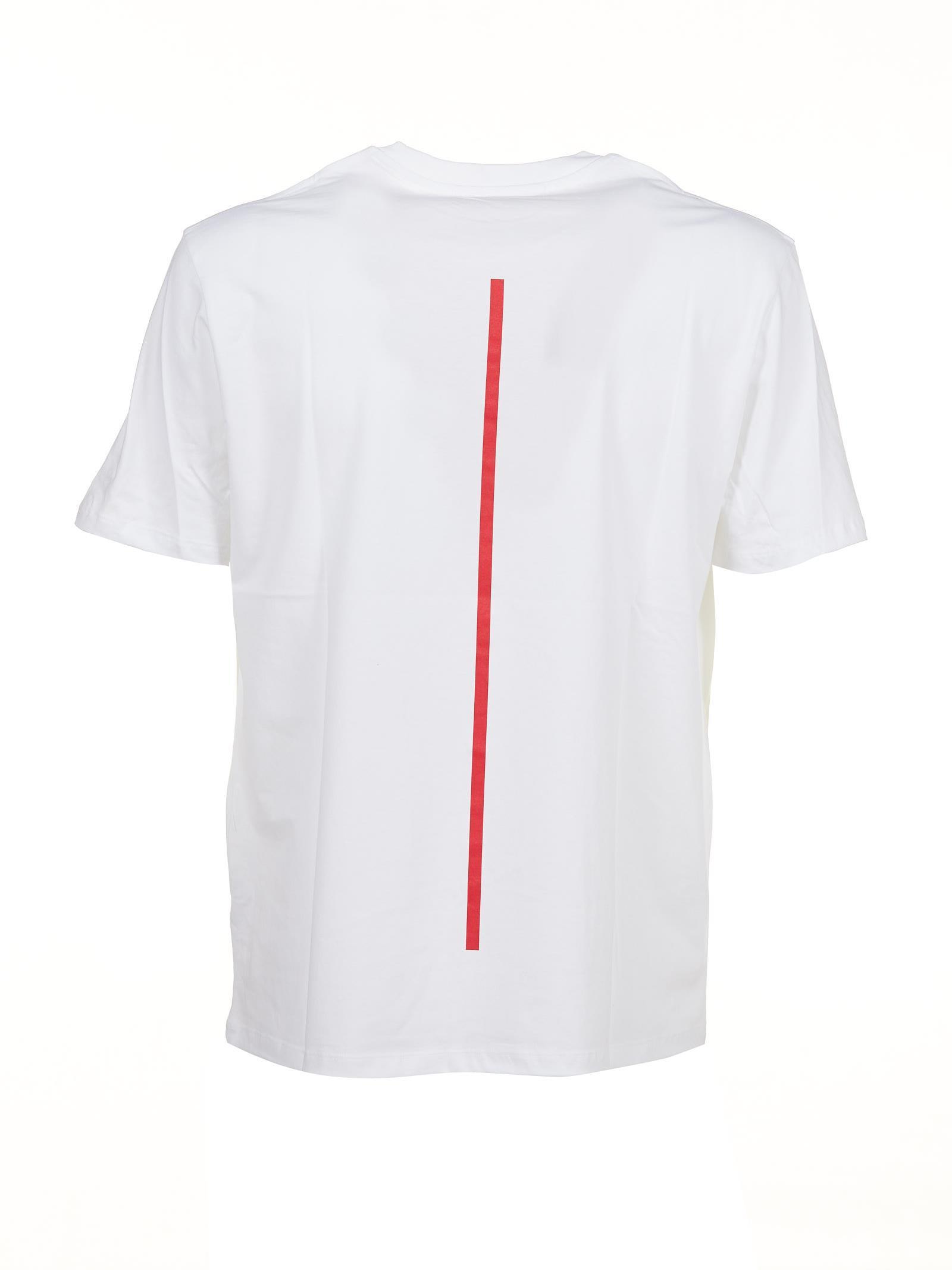 Neil Barrett Contrast Stripe T-shirt In White