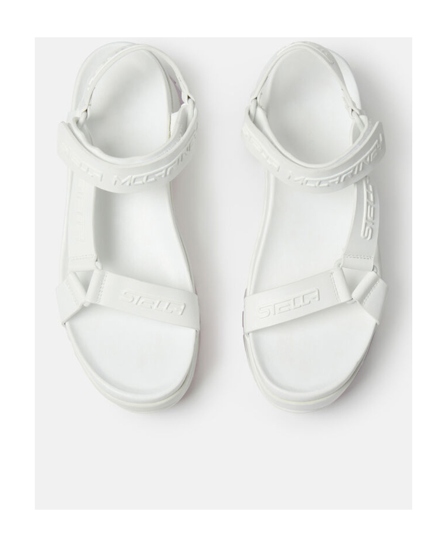 Shop Stella Mccartney Trace Touch-strap Sandals In White