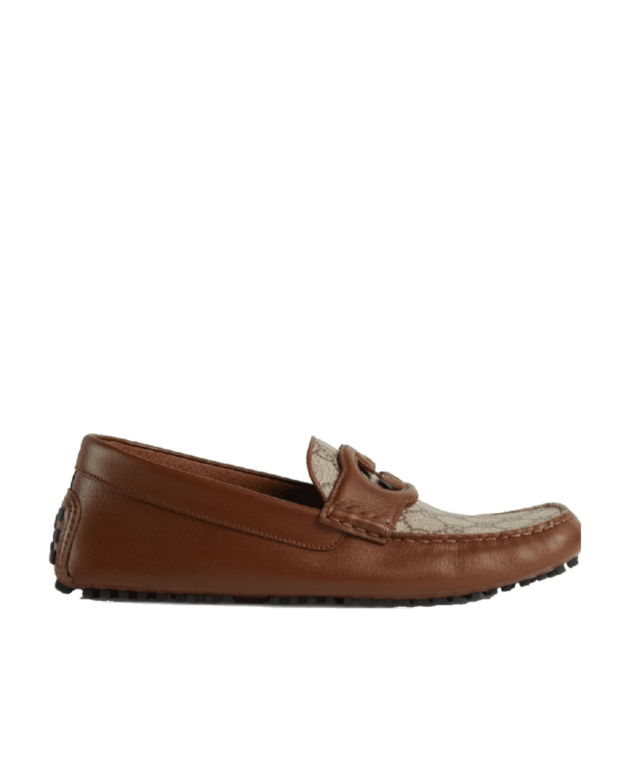 Gucci Interlocking G Slip-on Loafers In Brown